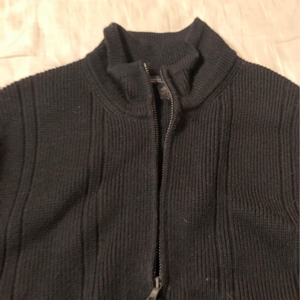 Banana Republic full zipper jacket. Black. XL size. 100 % Italian Merino Wool.